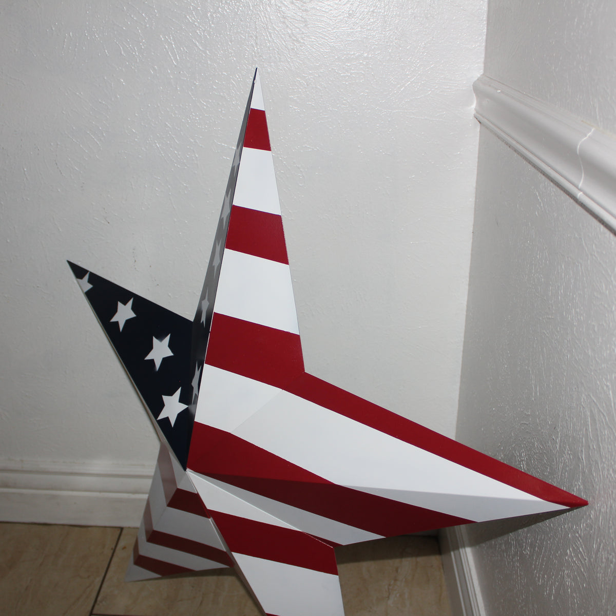 AMERICANA USA FLAG BARN STAR RED WHT BLUE STAR HANDMADE 12",24",36" #EH13297