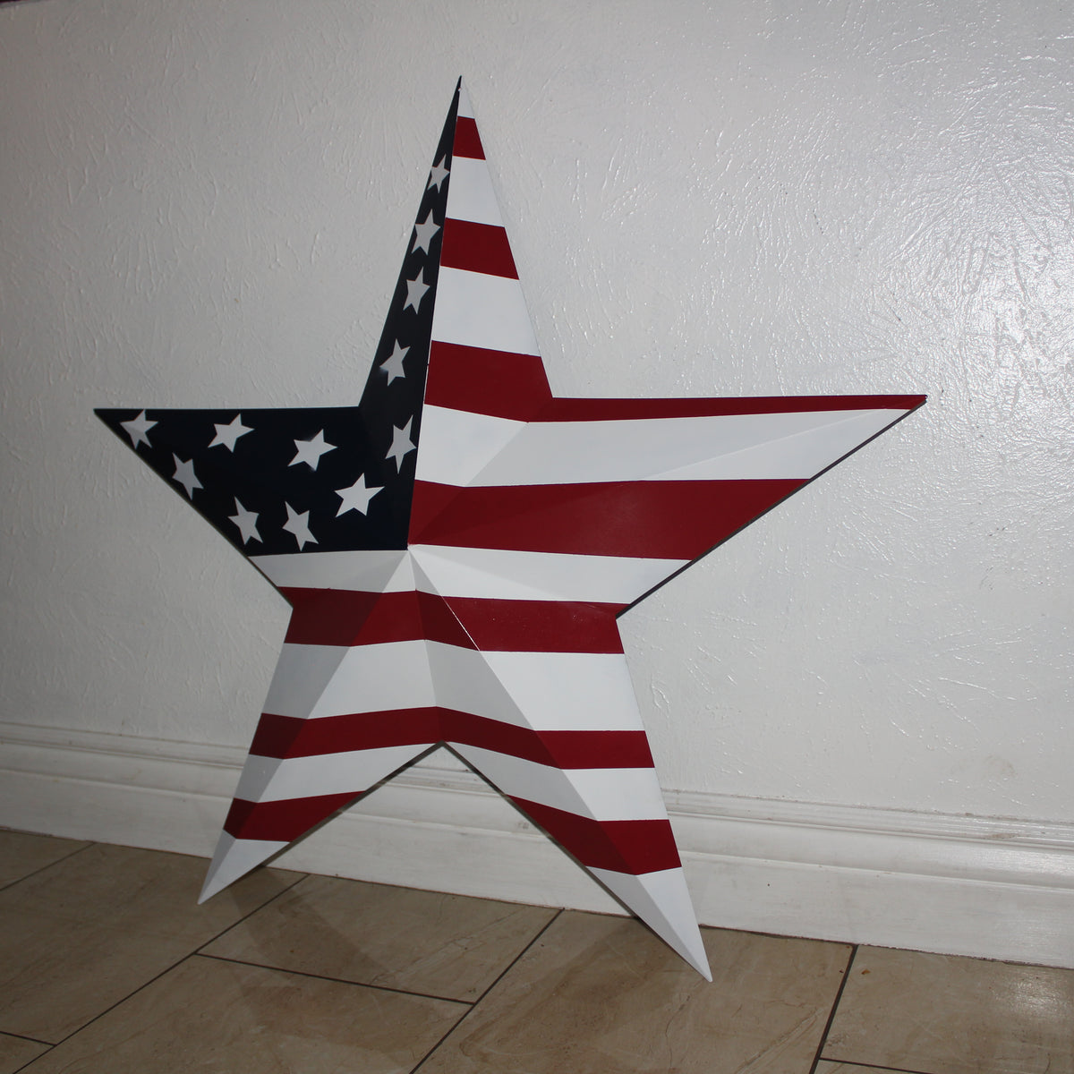 AMERICANA USA FLAG BARN STAR RED WHT BLUE STAR HANDMADE 12",24",36" #EH13297