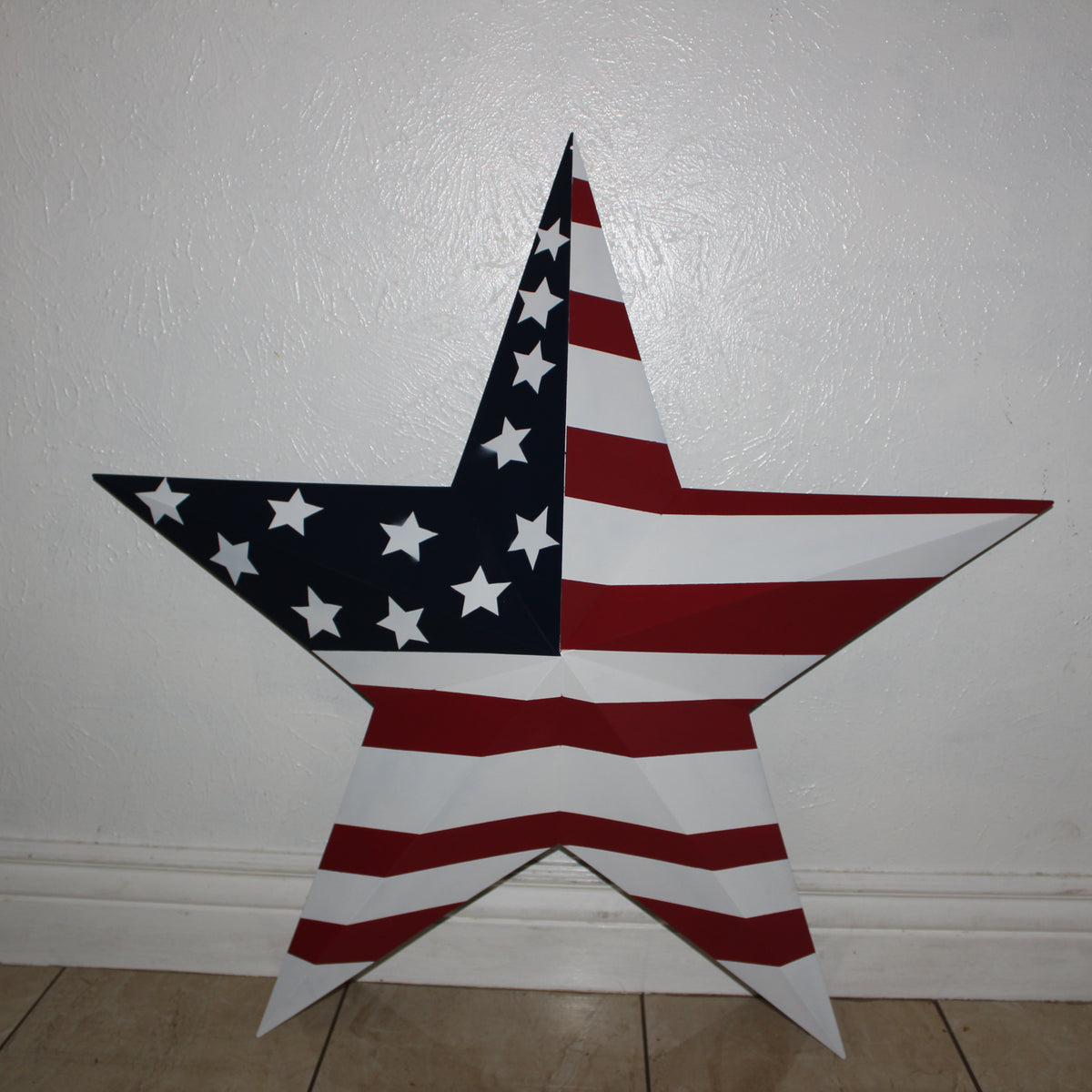 AMERICANA USA FLAG BARN STAR RED WHT BLUE STAR HANDMADE 12",24",36" #EH13297