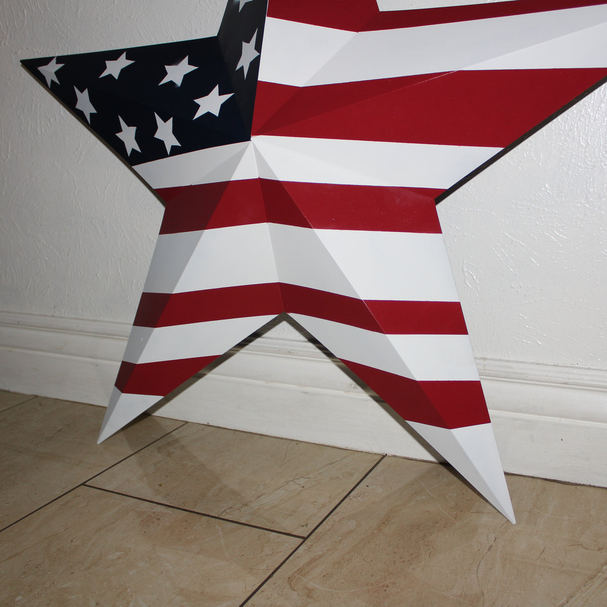 AMERICANA USA FLAG BARN STAR RED WHT BLUE STAR HANDMADE 12",24",36" #EH13297