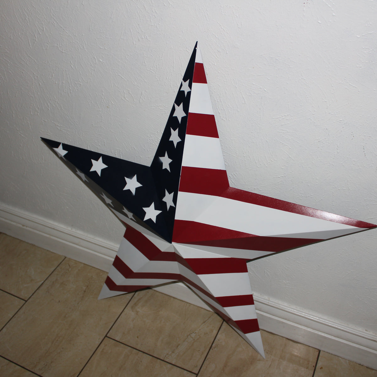 AMERICANA USA FLAG BARN STAR RED WHT BLUE STAR HANDMADE 12",24",36" #EH13297