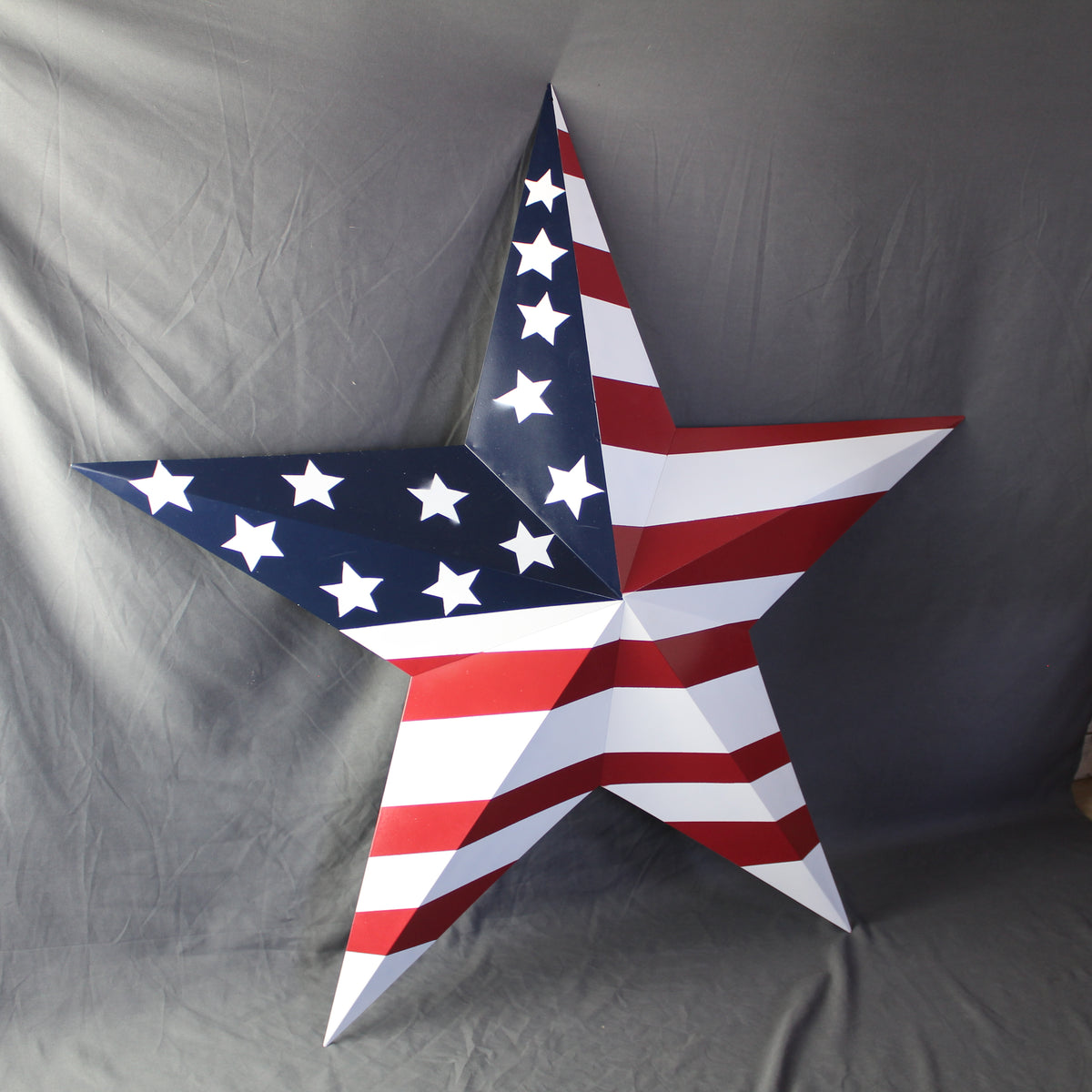 AMERICANA USA FLAG BARN STAR RED WHT BLUE STAR HANDMADE 12",24",36" #EH13297