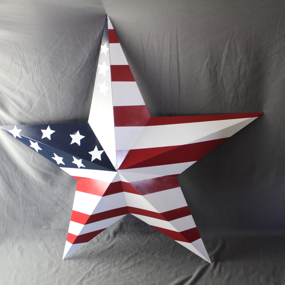AMERICANA USA FLAG BARN STAR RED WHT BLUE STAR HANDMADE 12",24",36" #EH13297