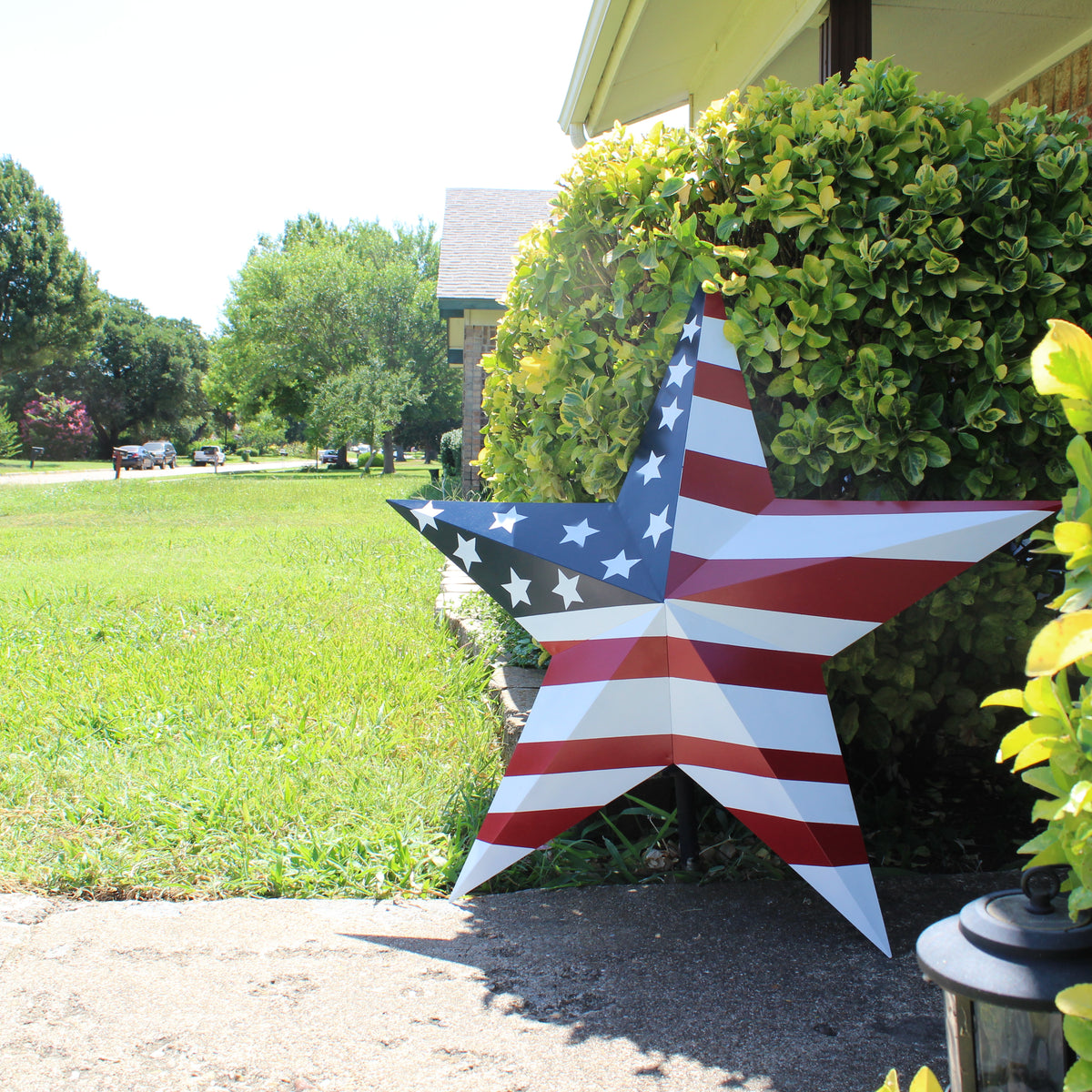 AMERICANA USA FLAG BARN STAR RED WHT BLUE STAR HANDMADE 12",24",36" #EH13297