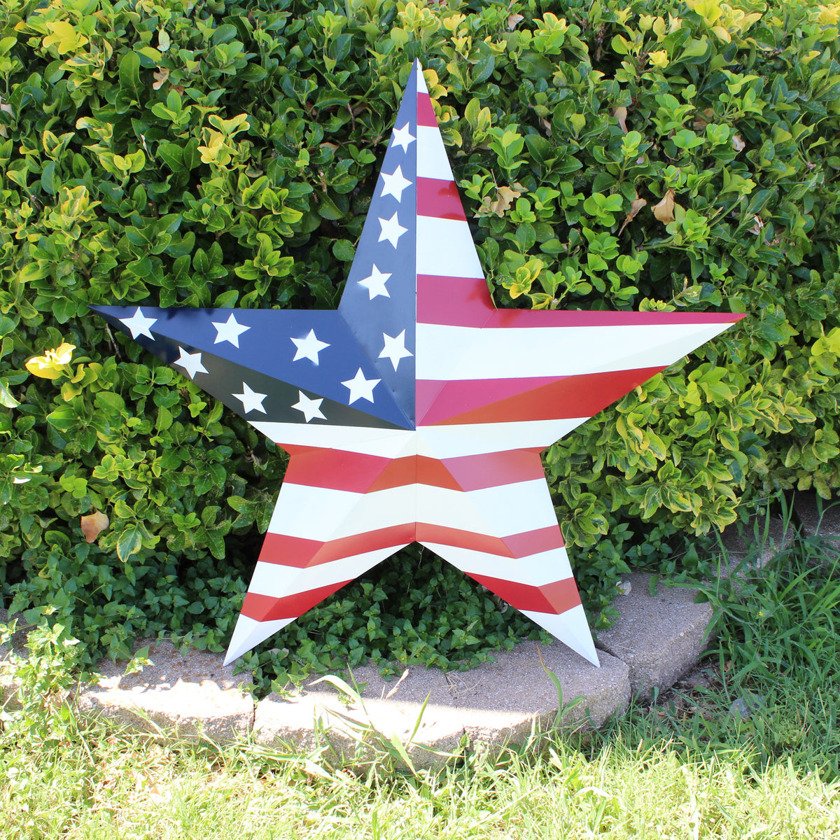 AMERICANA USA FLAG BARN STAR RED WHT BLUE STAR HANDMADE 12",24",36" #EH13297