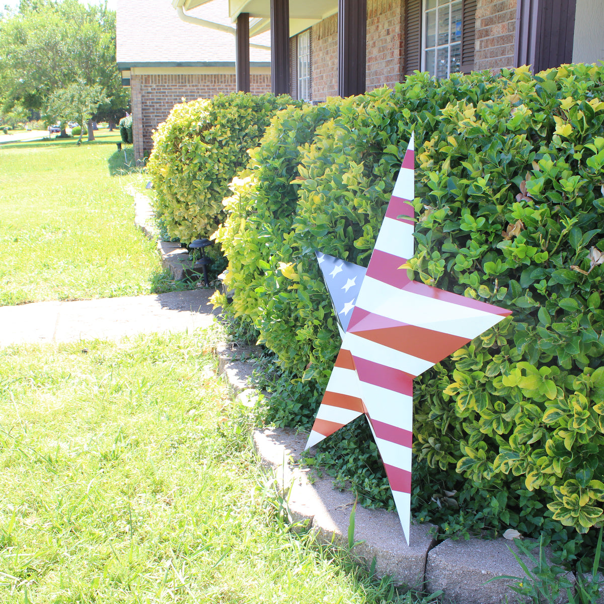 AMERICANA USA FLAG BARN STAR RED WHT BLUE STAR HANDMADE 12",24",36" #EH13297