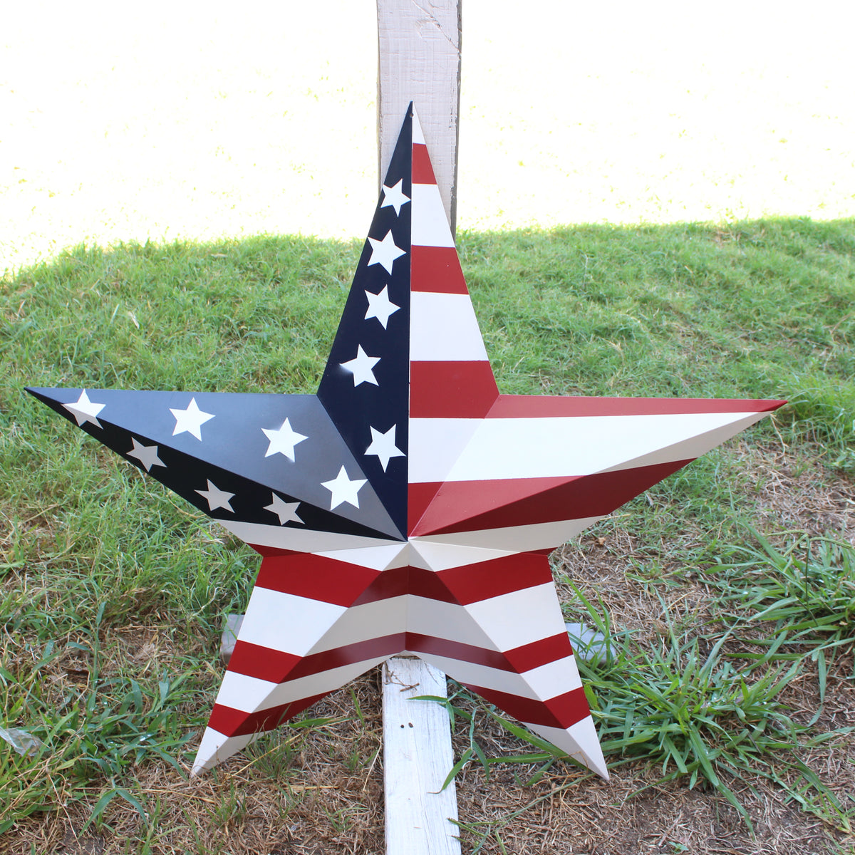 AMERICANA USA FLAG BARN STAR RED WHT BLUE STAR HANDMADE 12",24",36" #EH13297