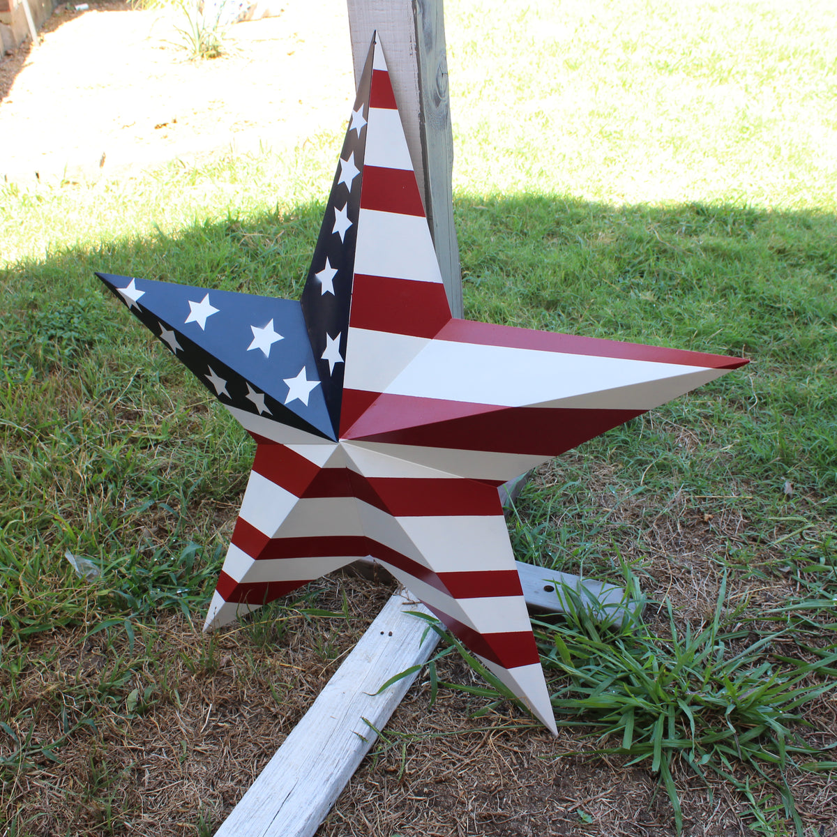 AMERICANA USA FLAG BARN STAR RED WHT BLUE STAR HANDMADE 12",24",36" #EH13297