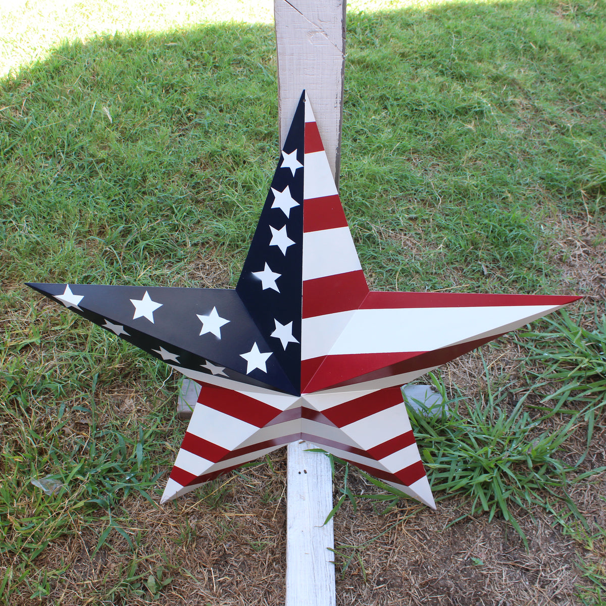 AMERICANA USA FLAG BARN STAR RED WHT BLUE STAR HANDMADE 12",24",36" #EH13297