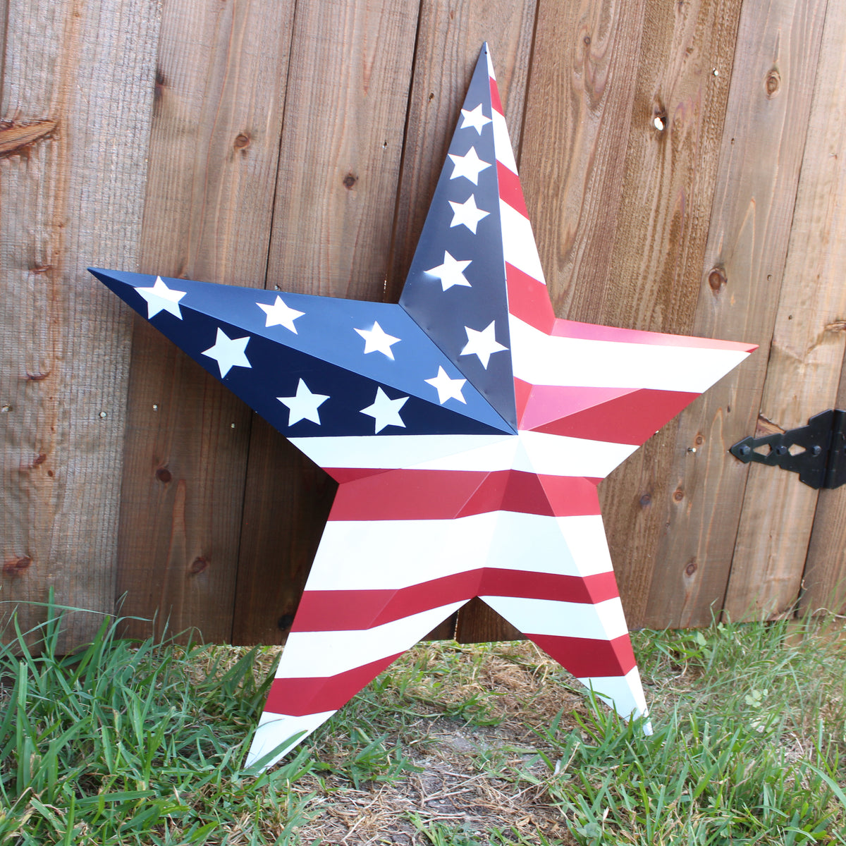 AMERICANA USA FLAG BARN STAR RED WHT BLUE STAR HANDMADE 12",24",36" #EH13297