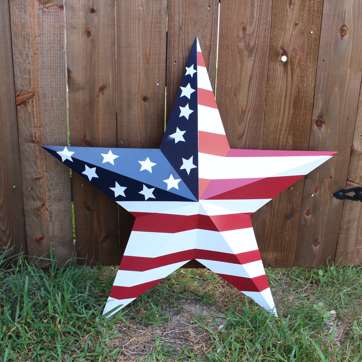 AMERICANA USA FLAG BARN STAR RED WHT BLUE STAR HANDMADE 12",24",36" #EH13297