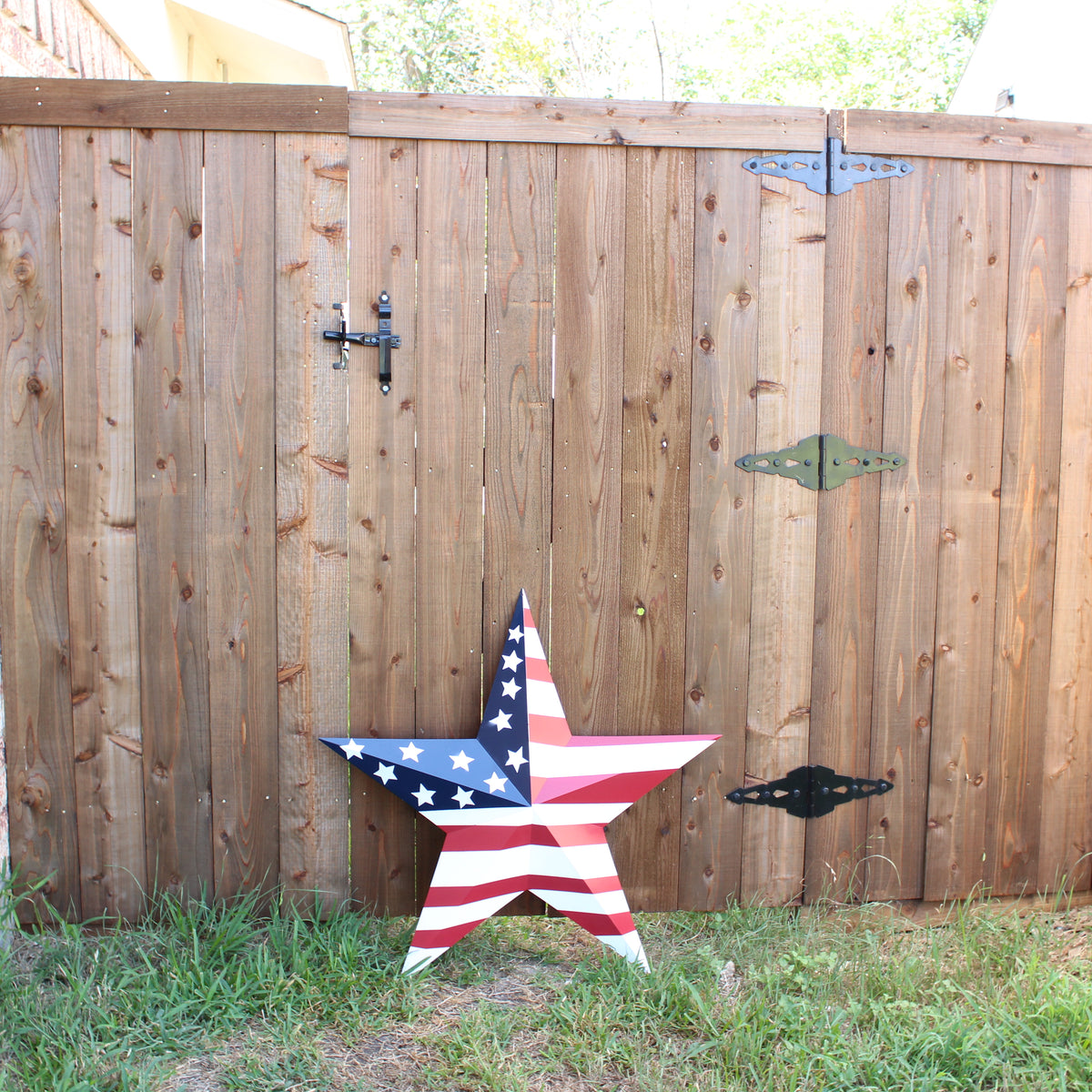 AMERICANA USA FLAG BARN STAR RED WHT BLUE STAR HANDMADE 12",24",36" #EH13297