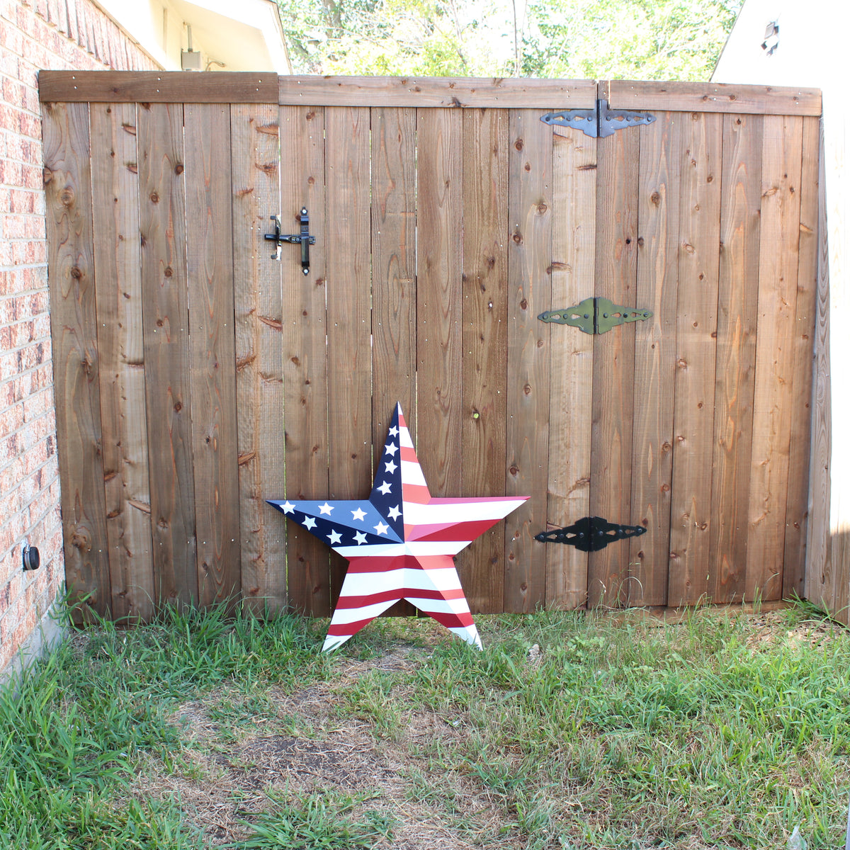 AMERICANA USA FLAG BARN STAR RED WHT BLUE STAR HANDMADE 12",24",36" #EH13297