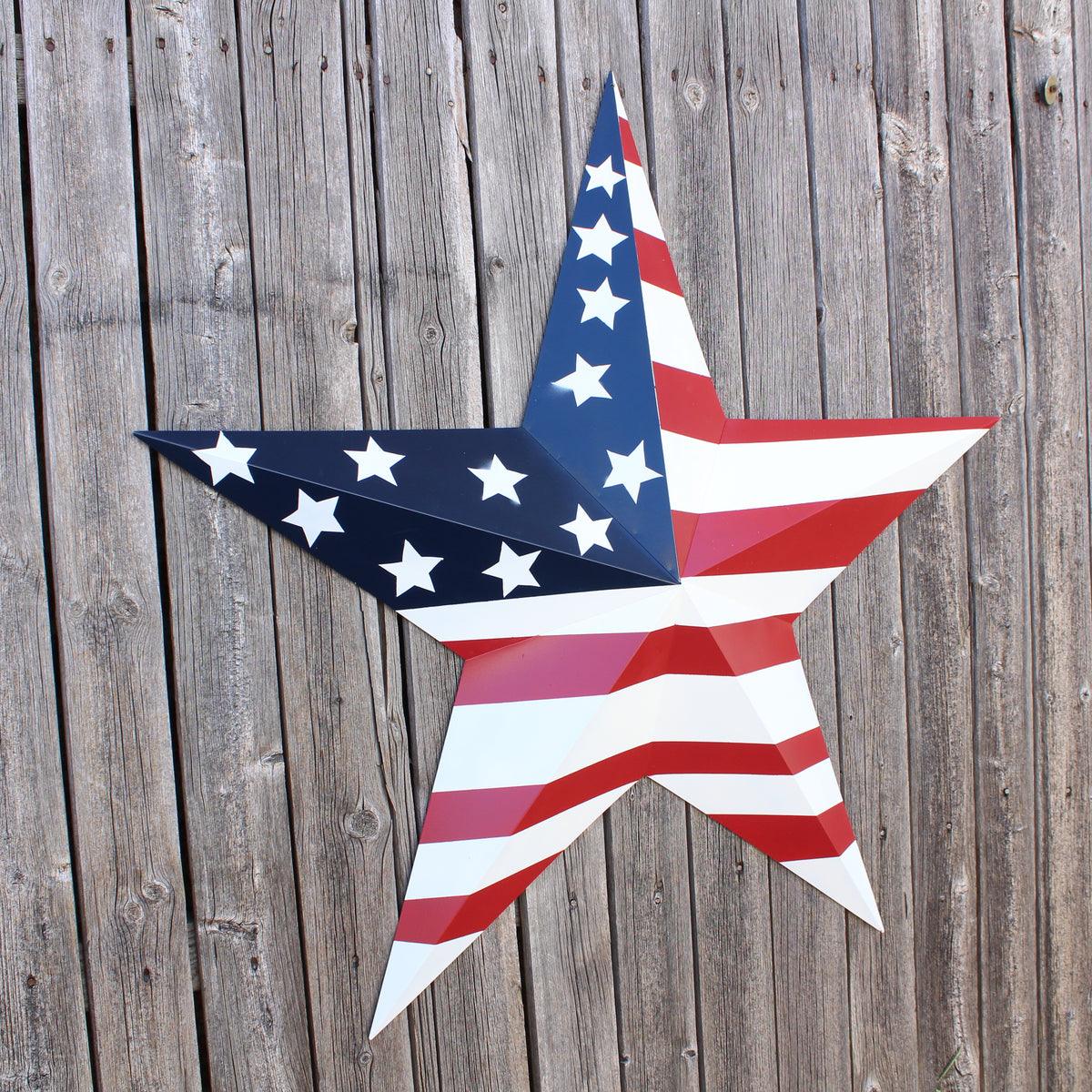 AMERICANA USA FLAG BARN STAR RED WHT BLUE STAR HANDMADE 12",24",36" #EH13297