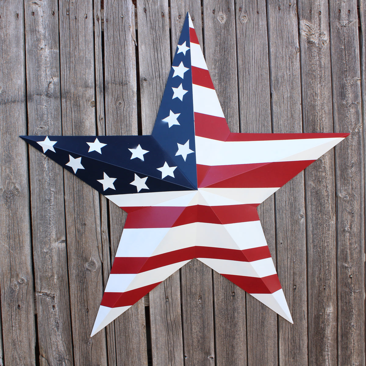 AMERICANA USA FLAG BARN STAR RED WHT BLUE STAR HANDMADE 12",24",36" #EH13297