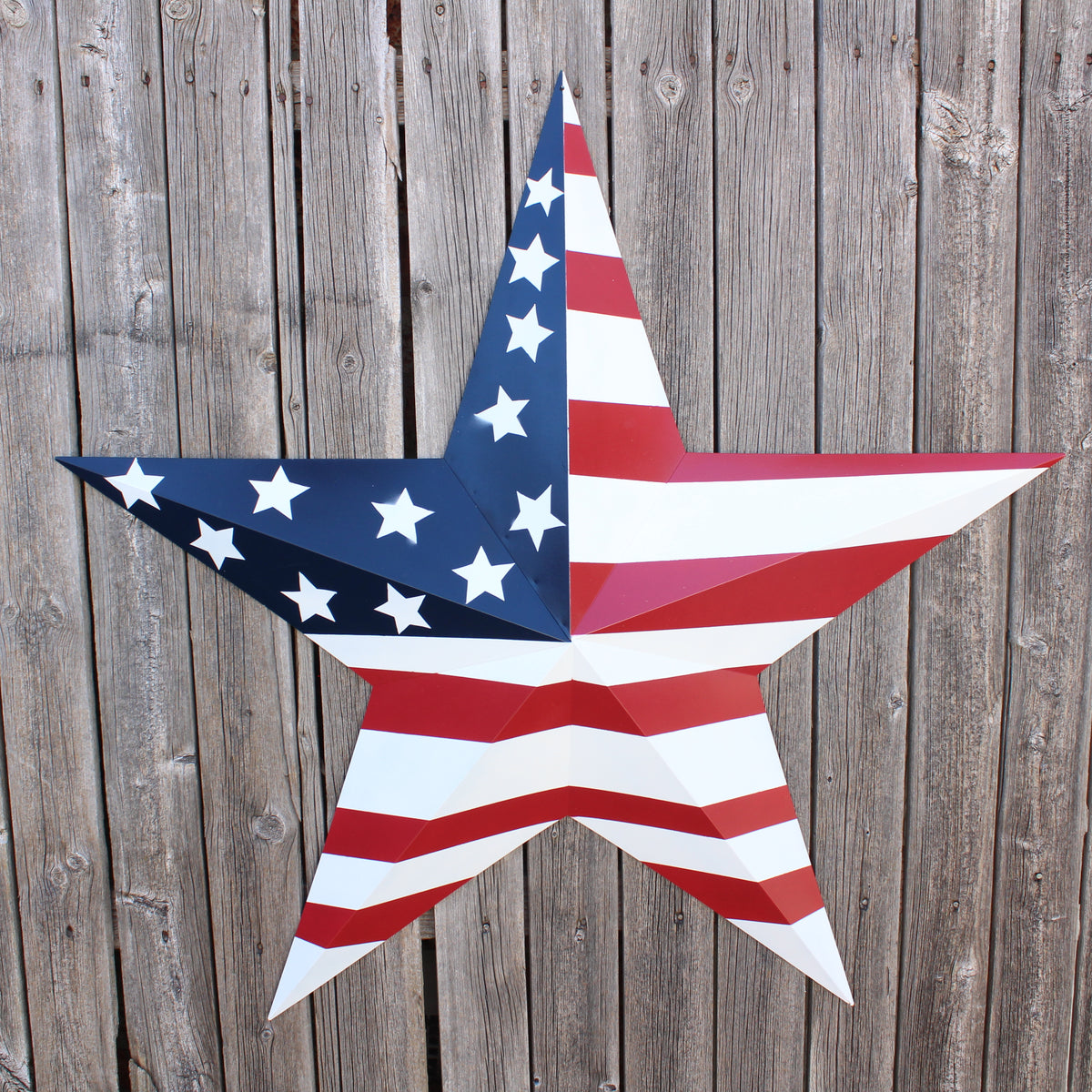 AMERICANA USA FLAG BARN STAR RED WHT BLUE STAR HANDMADE 12",24",36" #EH13297