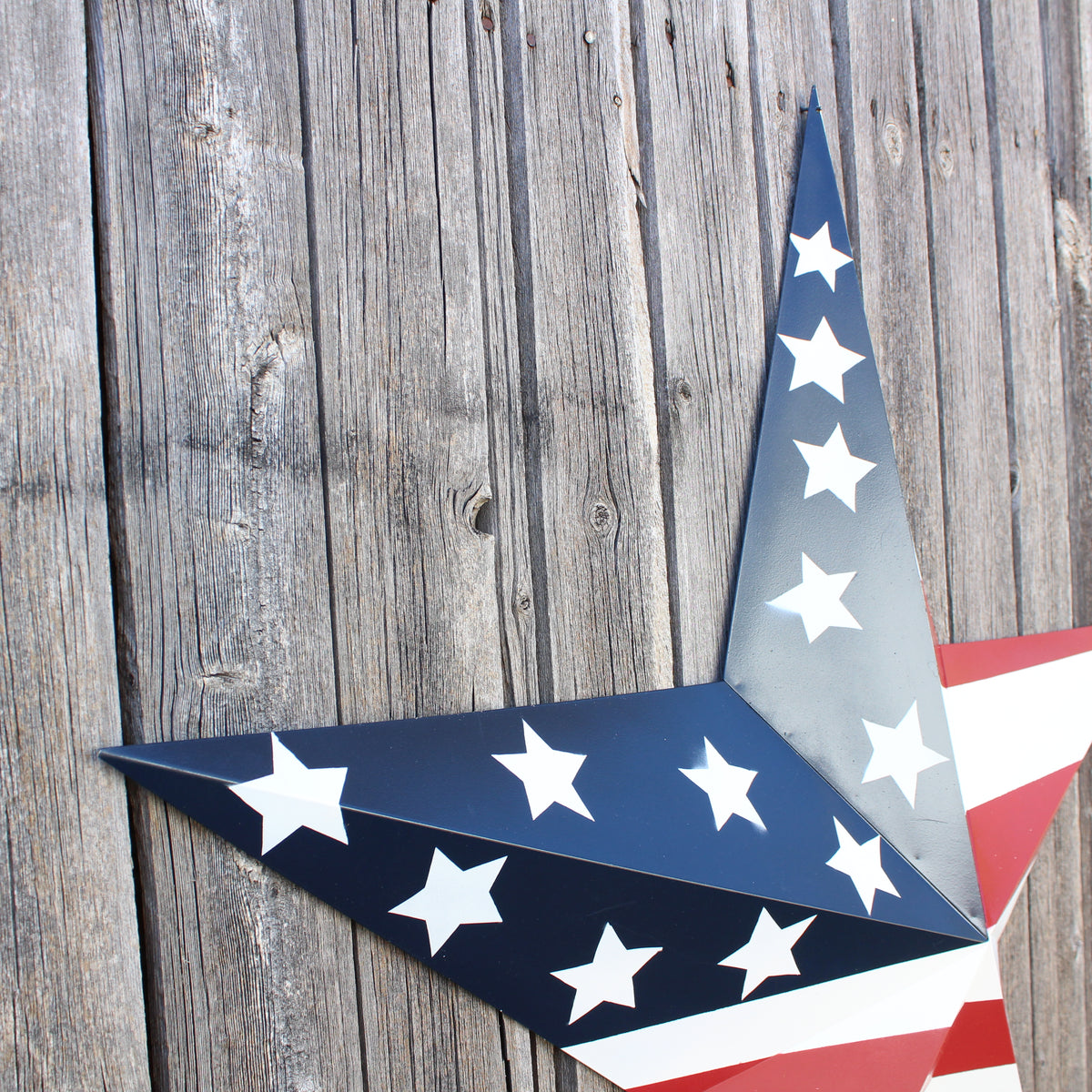 AMERICANA USA FLAG BARN STAR RED WHT BLUE STAR HANDMADE 12",24",36" #EH13297