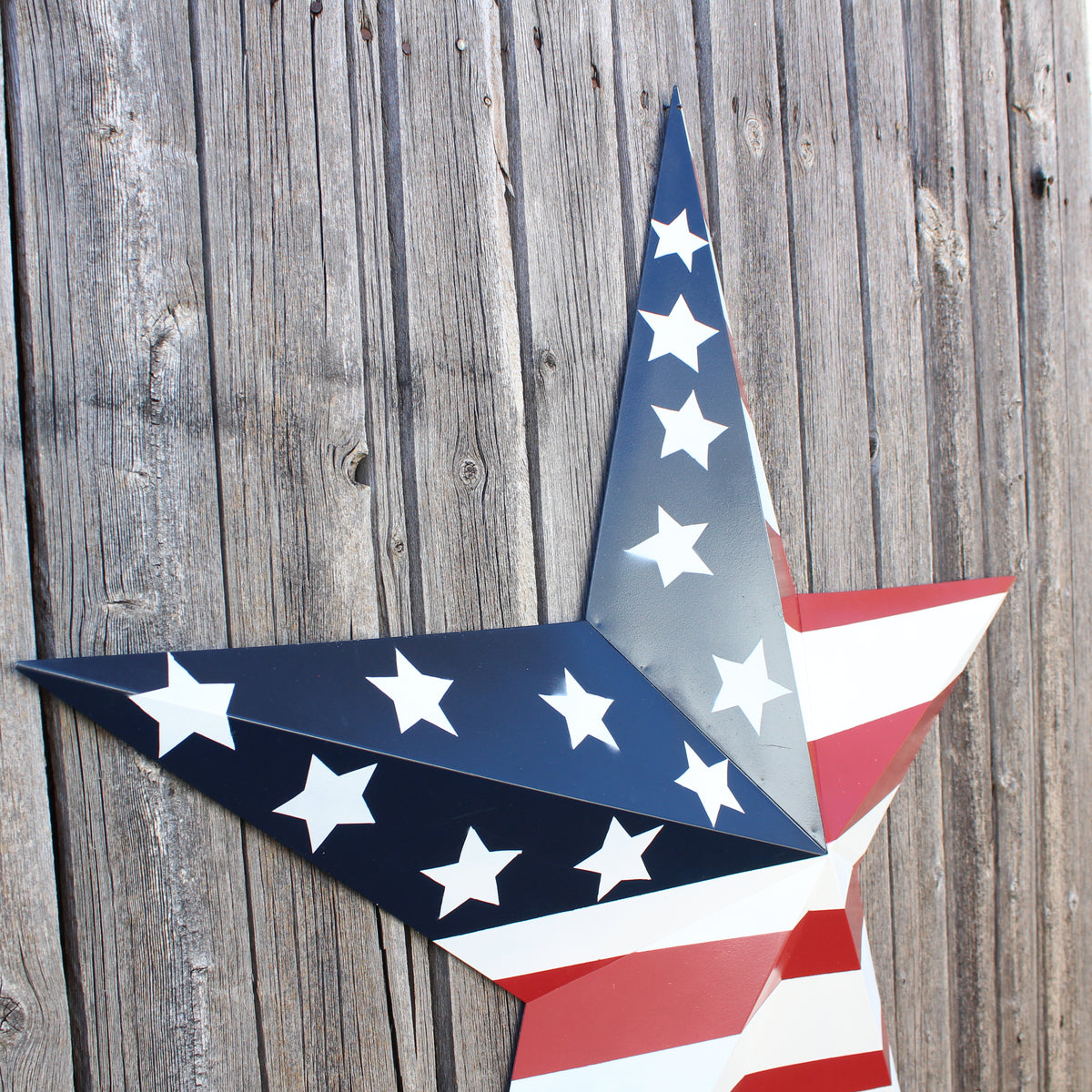 AMERICANA USA FLAG BARN STAR RED WHT BLUE STAR HANDMADE 12",24",36" #EH13297