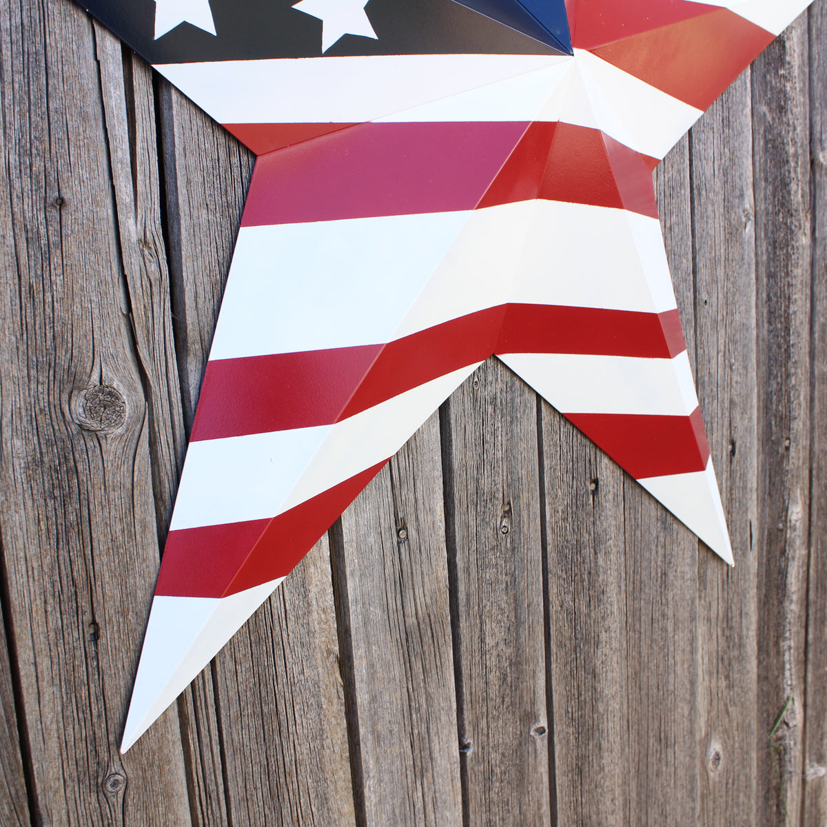 AMERICANA USA FLAG BARN STAR RED WHT BLUE STAR HANDMADE 12",24",36" #EH13297