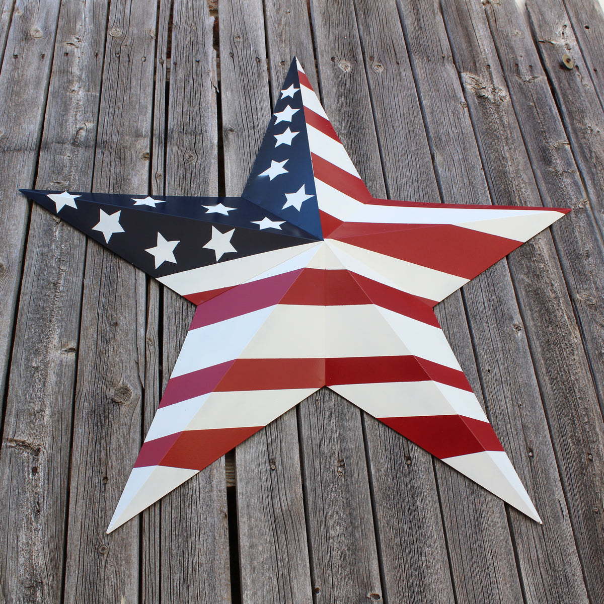 AMERICANA USA FLAG BARN STAR RED WHT BLUE STAR HANDMADE 12",24",36" #EH13297