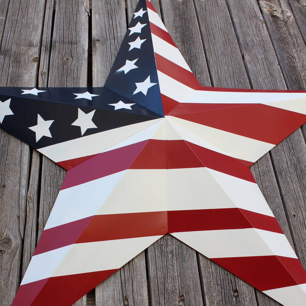 AMERICANA USA FLAG BARN STAR RED WHT BLUE STAR HANDMADE 12",24",36" #EH13297