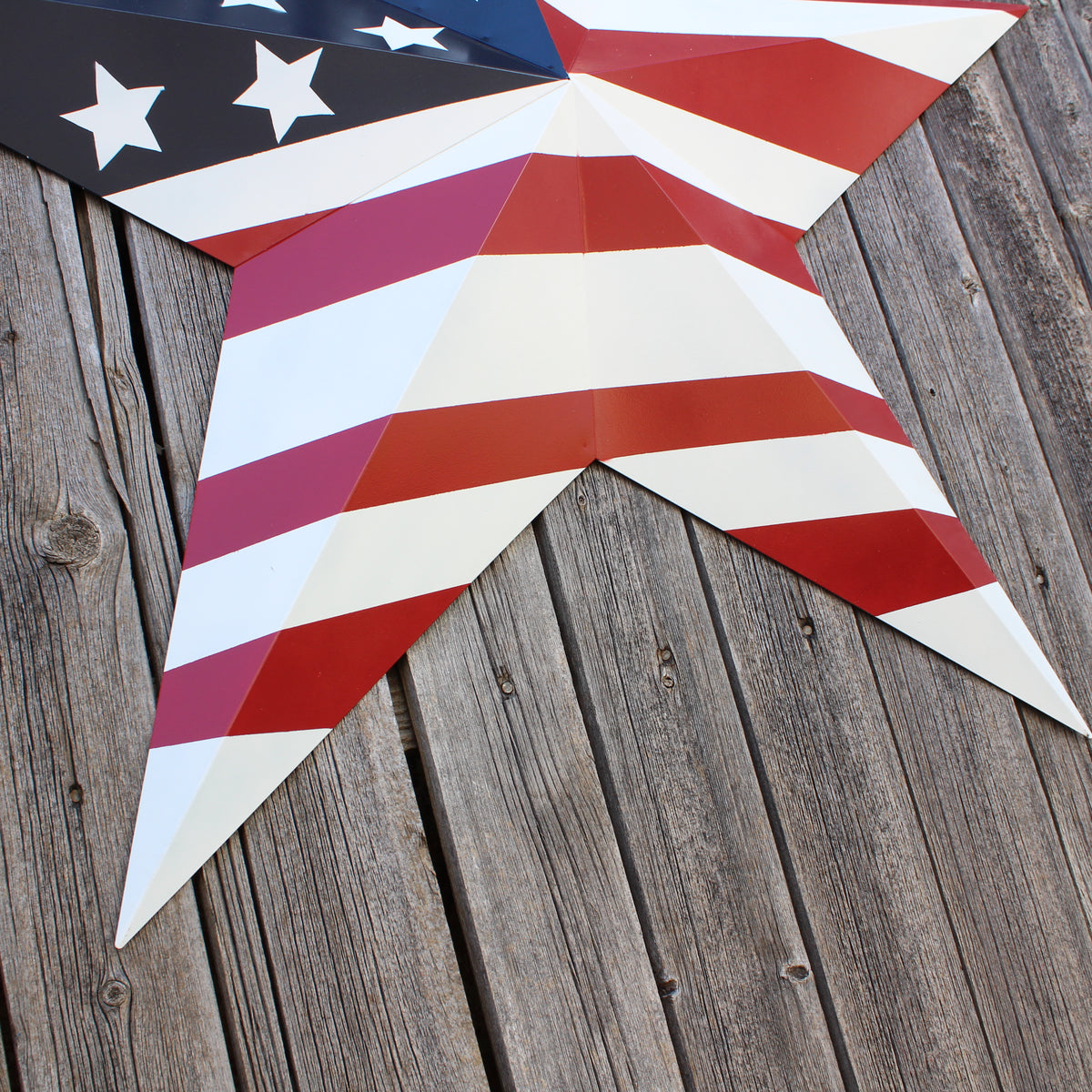 AMERICANA USA FLAG BARN STAR RED WHT BLUE STAR HANDMADE 12",24",36" #EH13297