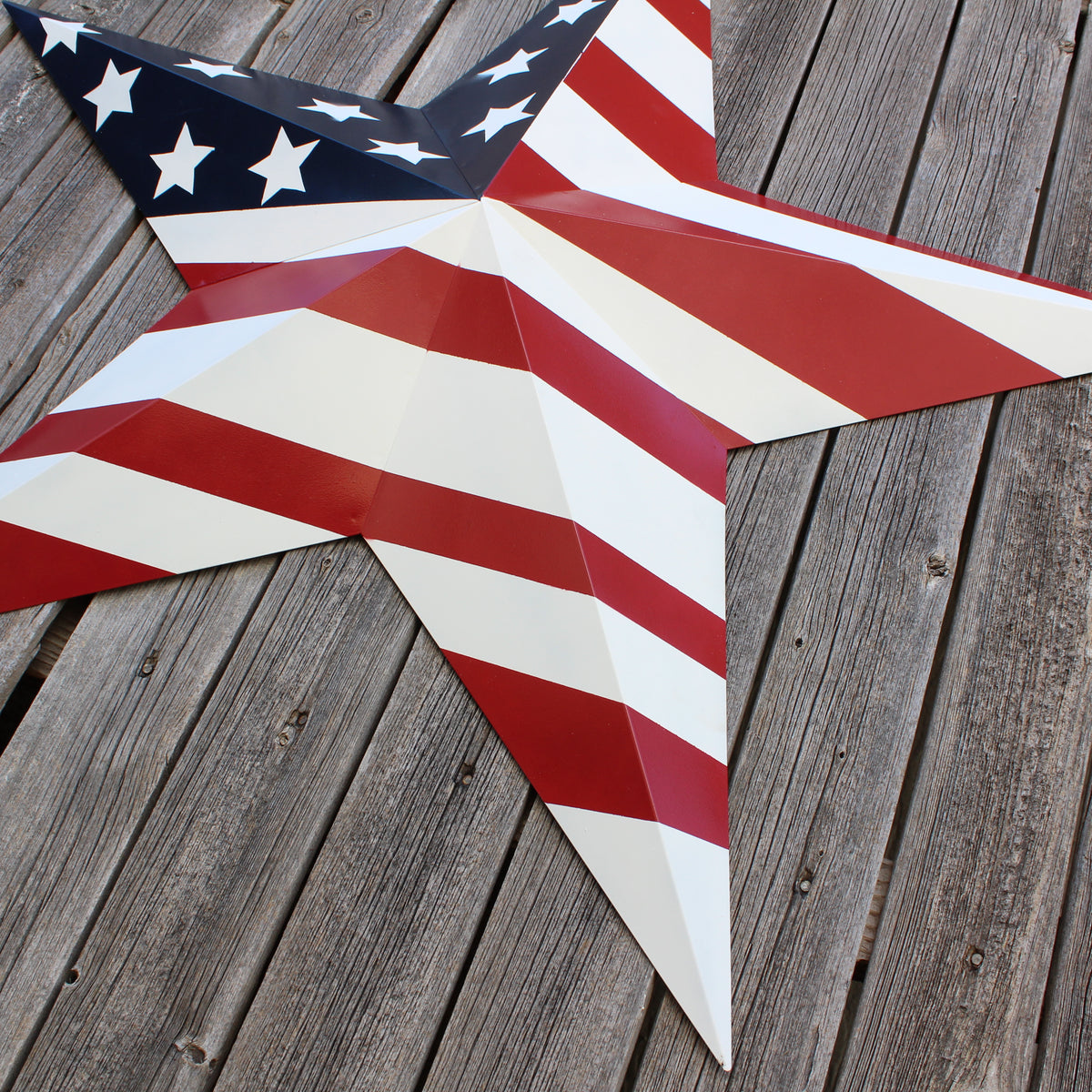 AMERICANA USA FLAG BARN STAR RED WHT BLUE STAR HANDMADE 12",24",36" #EH13297