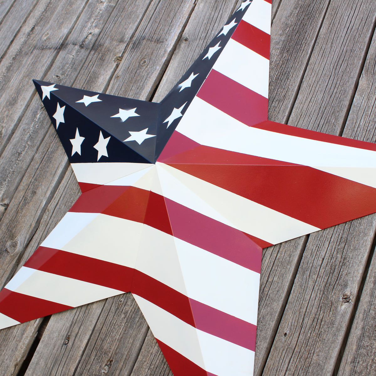 AMERICANA USA FLAG BARN STAR RED WHT BLUE STAR HANDMADE 12",24",36" #EH13297