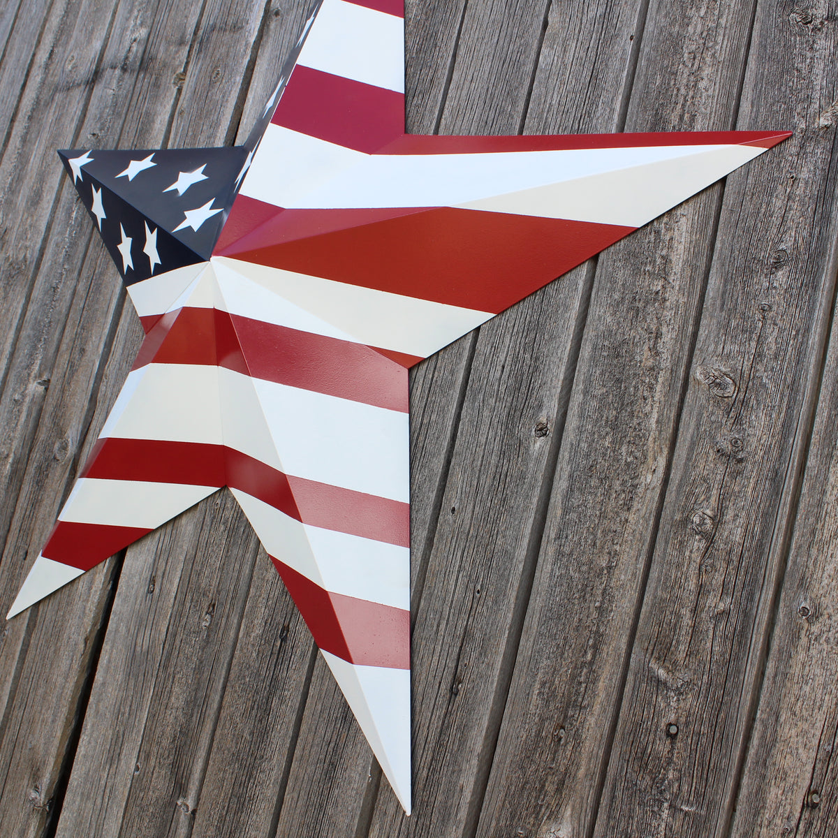 AMERICANA USA FLAG BARN STAR RED WHT BLUE STAR HANDMADE 12",24",36" #EH13297