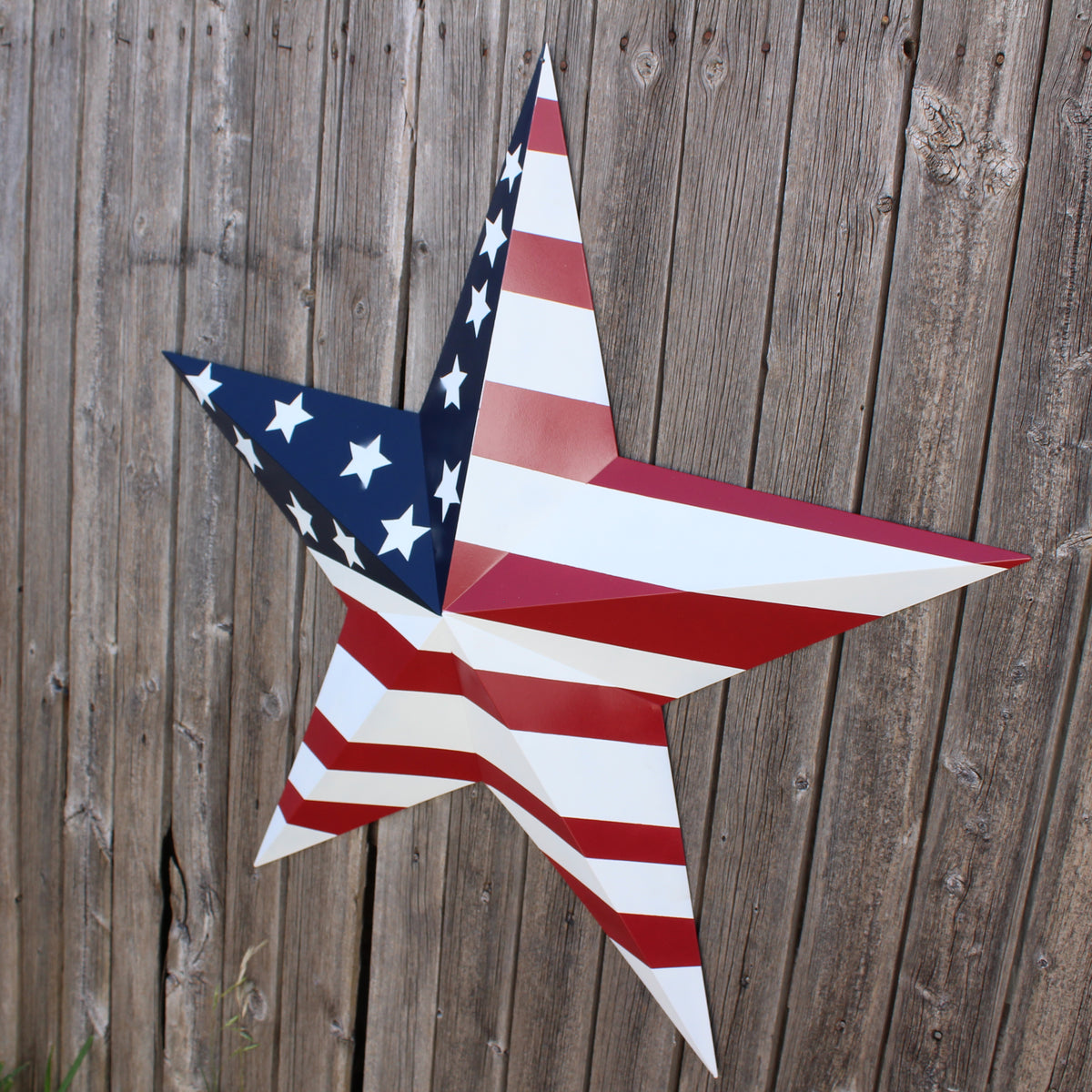 AMERICANA USA FLAG BARN STAR RED WHT BLUE STAR HANDMADE 12",24",36" #EH13297