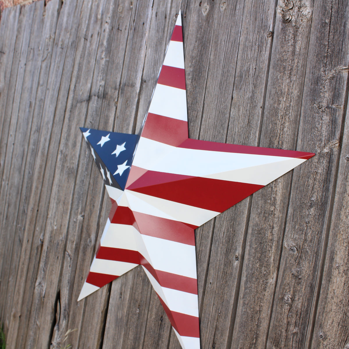 AMERICANA USA FLAG BARN STAR RED WHT BLUE STAR HANDMADE 12",24",36" #EH13297