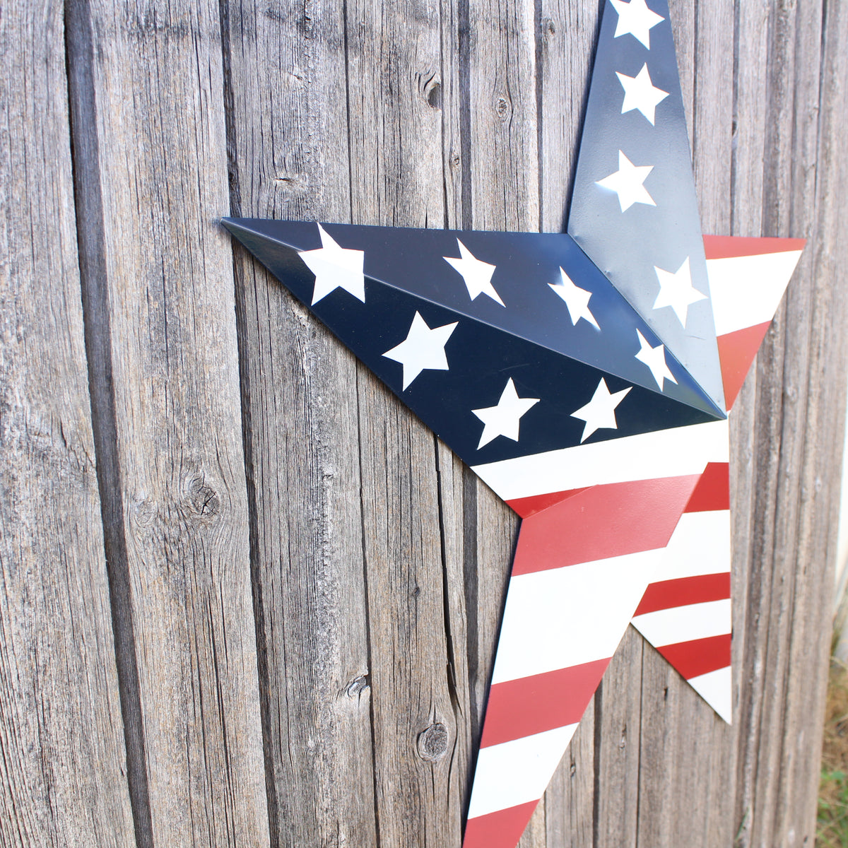 AMERICANA USA FLAG BARN STAR RED WHT BLUE STAR HANDMADE 12",24",36" #EH13297
