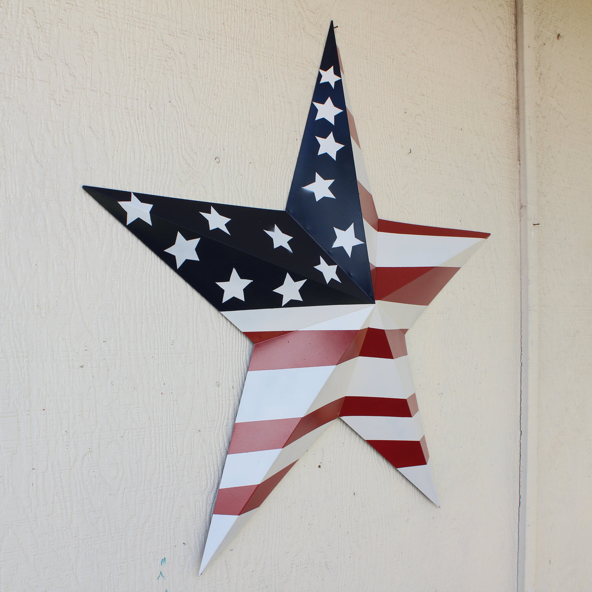 AMERICANA USA FLAG BARN STAR RED WHT BLUE STAR HANDMADE 12",24",36" #EH13297