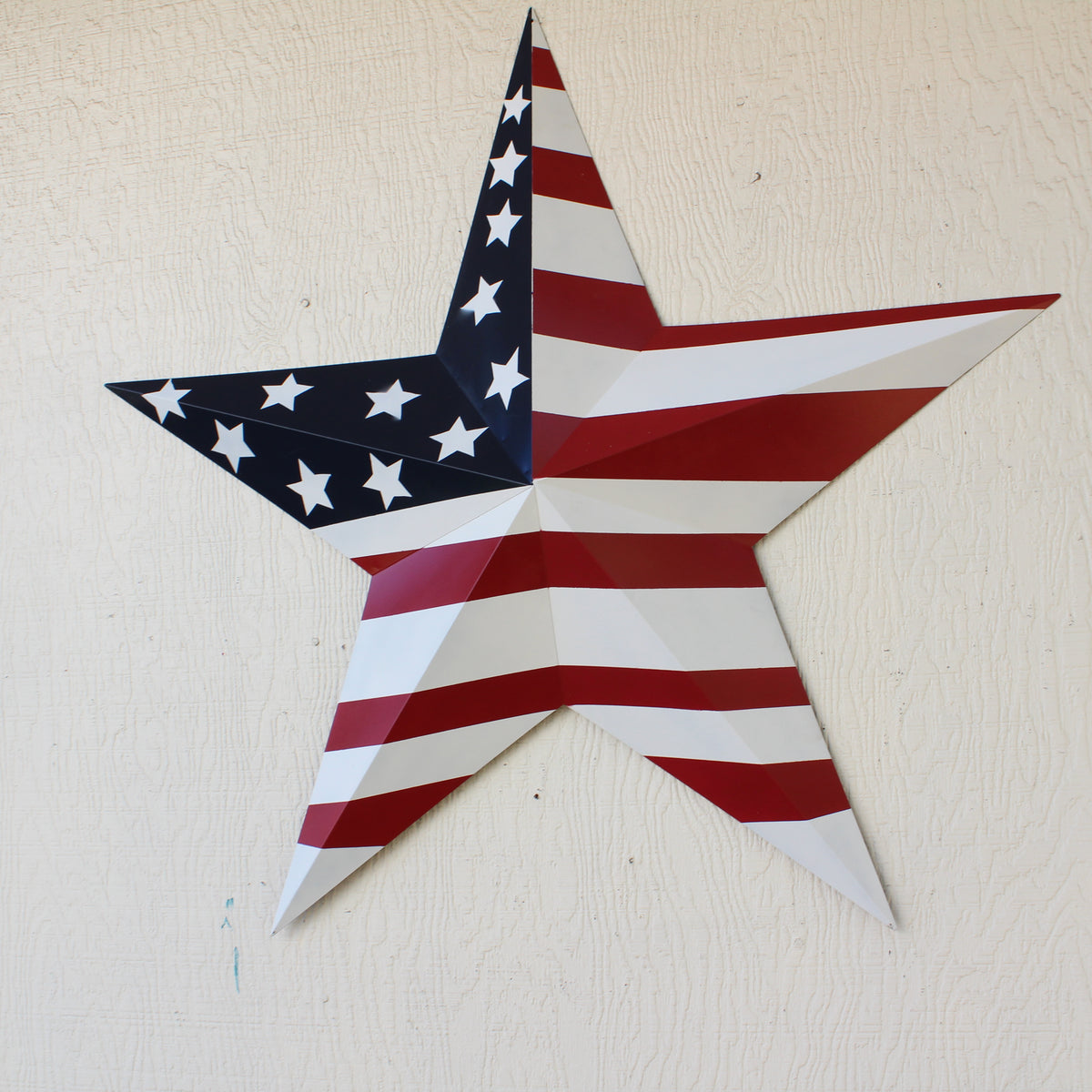 AMERICANA USA FLAG BARN STAR RED WHT BLUE STAR HANDMADE 12",24",36" #EH13297