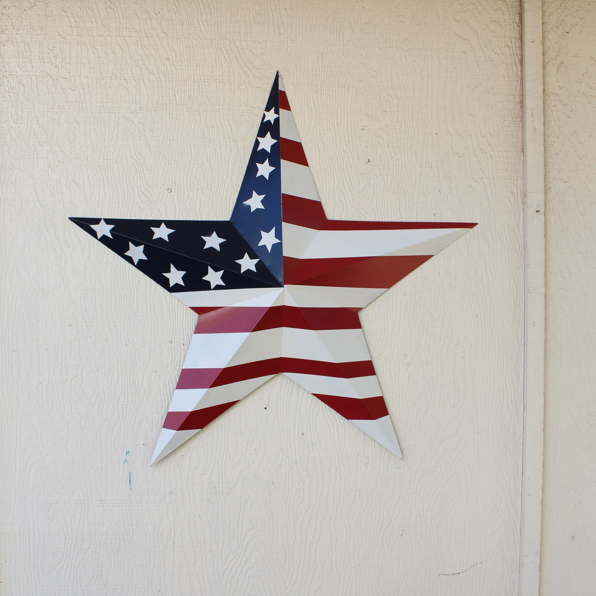AMERICANA USA FLAG BARN STAR RED WHT BLUE STAR HANDMADE 12",24",36" #EH13297