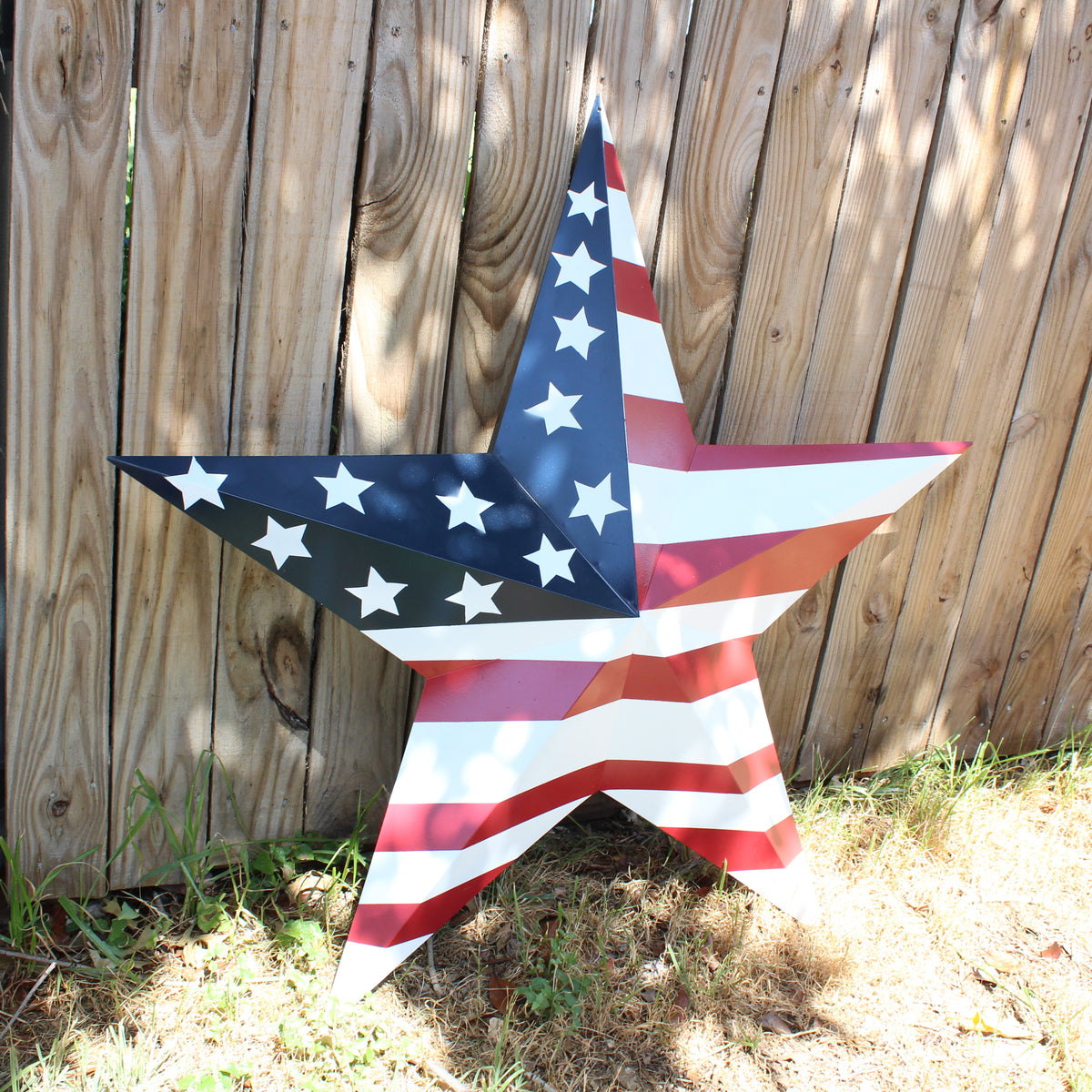AMERICANA USA FLAG BARN STAR RED WHT BLUE STAR HANDMADE 12",24",36" #EH13297