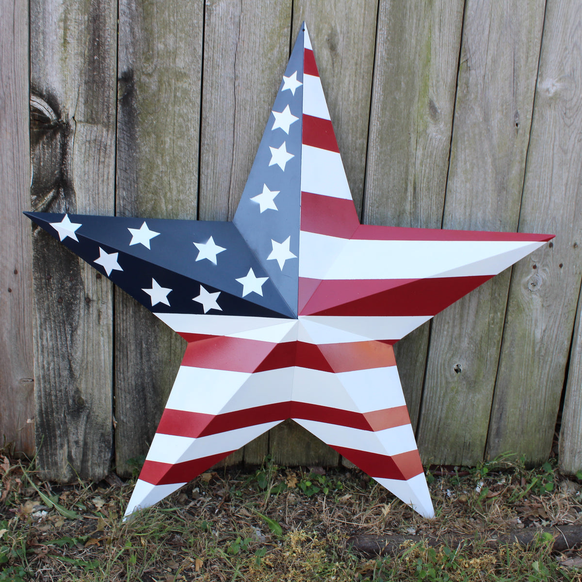 AMERICANA USA FLAG BARN STAR RED WHT BLUE STAR HANDMADE 12",24",36" #EH13297