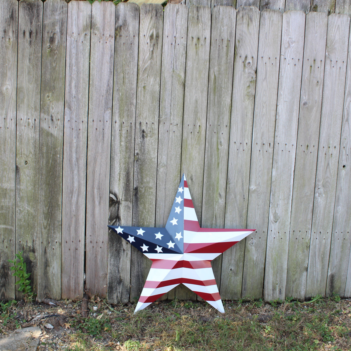 AMERICANA USA FLAG BARN STAR RED WHT BLUE STAR HANDMADE 12",24",36" #EH13297