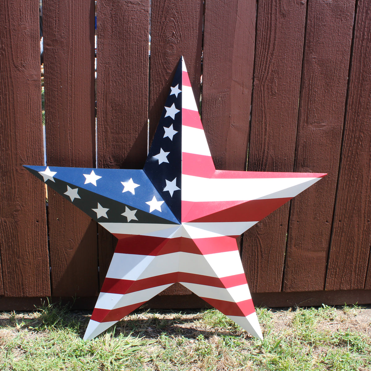 AMERICANA USA FLAG BARN STAR RED WHT BLUE STAR HANDMADE 12",24",36" #EH13297