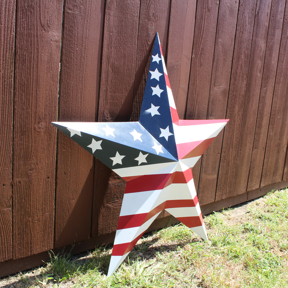 AMERICANA USA FLAG BARN STAR RED WHT BLUE STAR HANDMADE 12",24",36" #EH13297