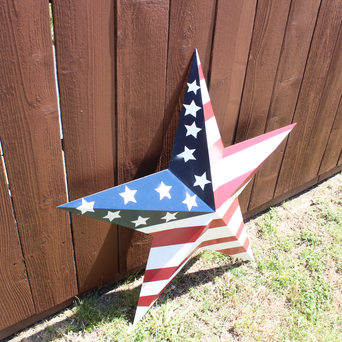 AMERICANA USA FLAG BARN STAR RED WHT BLUE STAR HANDMADE 12",24",36" #EH13297
