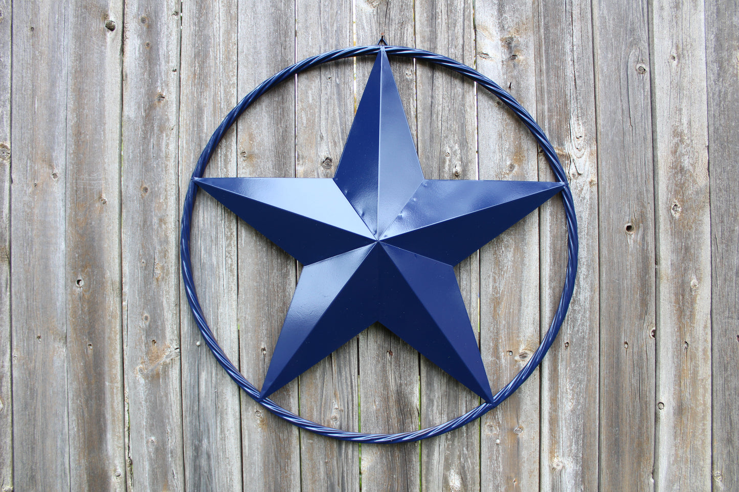 RUSTIC NAVY BLUE MIDNIGHT BARN LONE STAR TWISTED ROPE RING WESTERN HOME DECOR HANDMADE 12",24",36" #EH12600