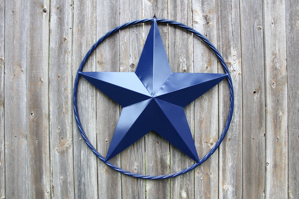RUSTIC NAVY BLUE MIDNIGHT BARN LONE STAR TWISTED ROPE RING WESTERN HOME DECOR HANDMADE 12",24",36" #EH12600