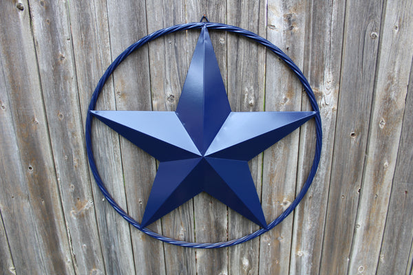 RUSTIC NAVY BLUE MIDNIGHT BARN LONE STAR TWISTED ROPE RING WESTERN HOME DECOR HANDMADE 12",24",36" #EH12600