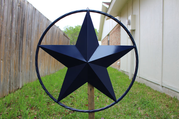RUSTIC NAVY BLUE MIDNIGHT BARN LONE STAR TWISTED ROPE RING WESTERN HOME DECOR HANDMADE 12",24",36" #EH12600