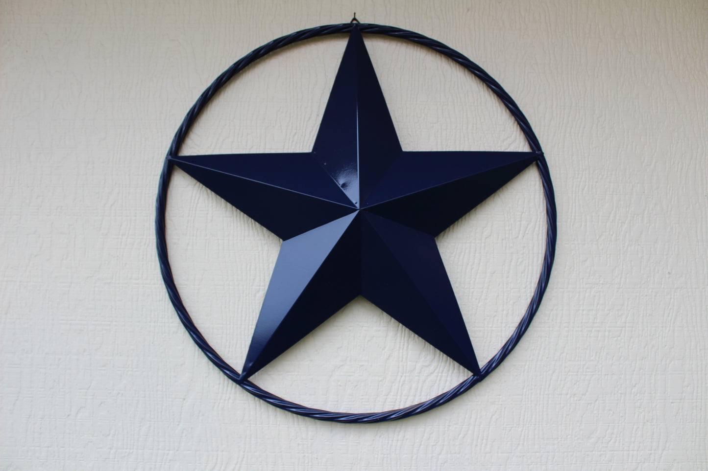 RUSTIC NAVY BLUE MIDNIGHT BARN LONE STAR TWISTED ROPE RING WESTERN HOME DECOR HANDMADE 12",24",36" #EH12600
