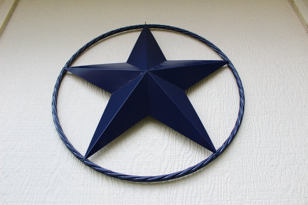 RUSTIC NAVY BLUE MIDNIGHT BARN LONE STAR TWISTED ROPE RING WESTERN HOME DECOR HANDMADE 12",24",36" #EH12600