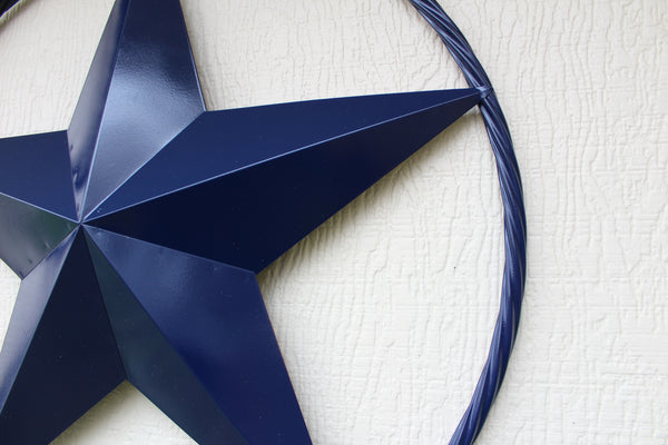 RUSTIC NAVY BLUE MIDNIGHT BARN LONE STAR TWISTED ROPE RING WESTERN HOME DECOR HANDMADE 12",24",36" #EH12600