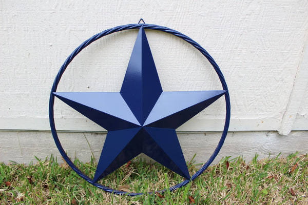 RUSTIC NAVY BLUE MIDNIGHT BARN LONE STAR TWISTED ROPE RING WESTERN HOME DECOR HANDMADE 12",24",36" #EH12600