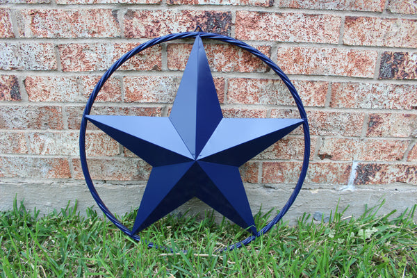 RUSTIC NAVY BLUE MIDNIGHT BARN LONE STAR TWISTED ROPE RING WESTERN HOME DECOR HANDMADE 12",24",36" #EH12600